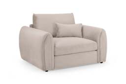 Luxury Mirabel Mocha Velvet Armchair: Plush Comfort, Spacious Seating, Removable Cushions - thumbnail 2