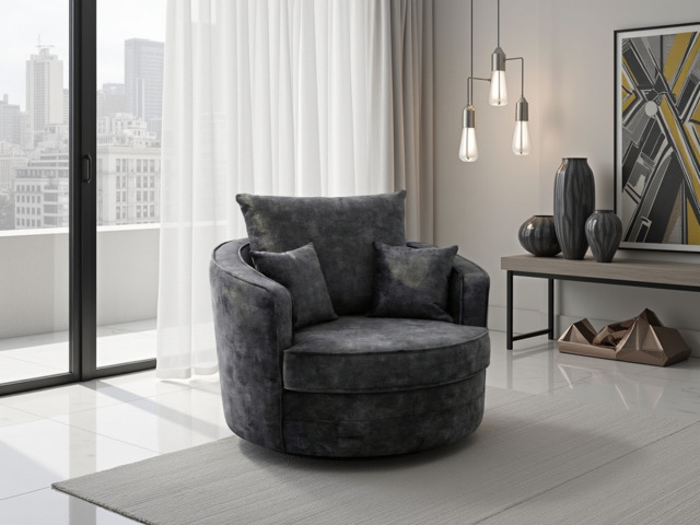 Serena Plush Swivel Chair - Modern Comfort, 360-Degree Rotation Lounge Sofa - image 1