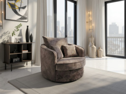 Serena Plush  Swivel Chair - Modern Comfort, 360-Degree Rotation Lounge Sofa - thumbnail 2