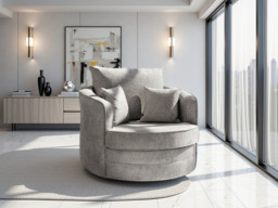 Serena Plush  Swivel Chair - Modern Comfort, 360-Degree Rotation Lounge Sofa - thumbnail 3
