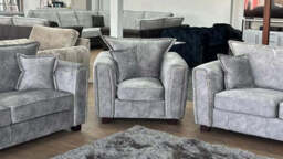 Serena Elegant Fabric Armchair with Metal Trim and Quilted Sides - thumbnail 2