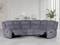 Myra Large Grey Fabric Recliner Corner Sofa with Quilted Back Cushions - thumbnail 2