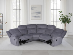 Myra Large Grey Fabric Recliner Corner Sofa with Quilted Back Cushions - thumbnail 4