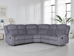 Myra Large Grey Fabric Recliner Corner Sofa with Quilted Back Cushions - thumbnail 3