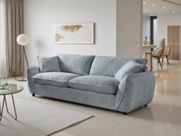 Berlin 3 Seater Sofa: Plush Comfort, Modern Style, Elegant Piping Detail - Grey