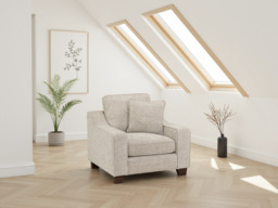 Nebraska Armchair: Plush Fabric, Removable Cushions, Sturdy Wooden Feet - beige