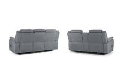 Galaxy Tech Electric Recliner Sofa Set: Grey Fabric 3+2, Smart Home Comfort - thumbnail 4