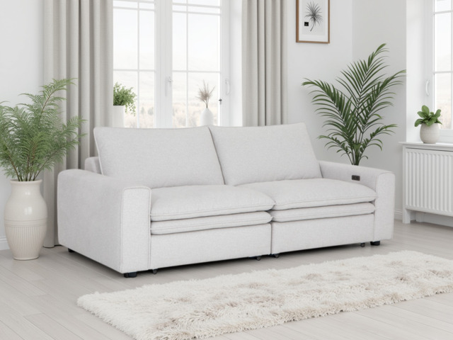 Florence Cloud Ivory Electric Recliner Sofa - Ultimate Comfort & Modern Style - image 1