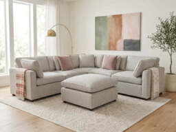 Santorini Sofa Grey Large Corner with Footstool - thumbnail 3