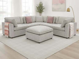 Santorini Sofa Grey Large Corner with Footstool - thumbnail 2