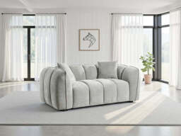 Venice 2&3-Seater Velvet Sofa Set: Channel Tufted Design, Deep Seating - Grey