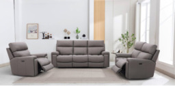 Utah Electric Reclining 3, 2 & 1 Seater Sofa Set with Powered Headrests and USB A & C Ports