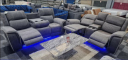 Hannah Electric Recliner 3 & 2 Seater Micro Fibre Sofa - thumbnail 1