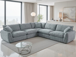 Berlin  Large Corner Sofa - Cloud-Like Comfort & Modern Style - Grey