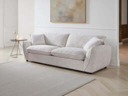 Berlin 3 Seater Sofa: Plush Comfort, Modern Style, Elegant Piping Detail - Beige