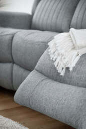 Linden Electric Recliner Sofa: Luxurious Grey 3-Seater, Plush Luxe Fabric Comfort - thumbnail 6