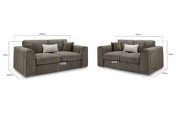 Luxurious Naples 3+2 Sofa Set, Velvet Trimmed, Ultimate Comfort - thumbnail 2