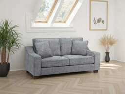 Nebraska 3-Seater Sofa: Plush Fabric, Removable Cushions, Sturdy Wooden Feet - Grey