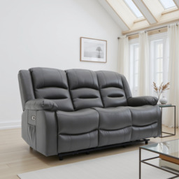 Alva Black 3 Seater Electric Recliner Sofa: USB, Cupholders & Storage - thumbnail 5