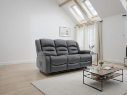 Alva Black 3 Seater Electric Recliner Sofa: USB, Cupholders & Storage - thumbnail 6