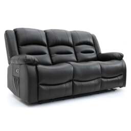 Alva Black 3 Seater Electric Recliner Sofa: USB, Cupholders & Storage - thumbnail 2