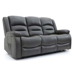 Alva Black 3 Seater Electric Recliner Sofa: USB, Cupholders & Storage - thumbnail 4
