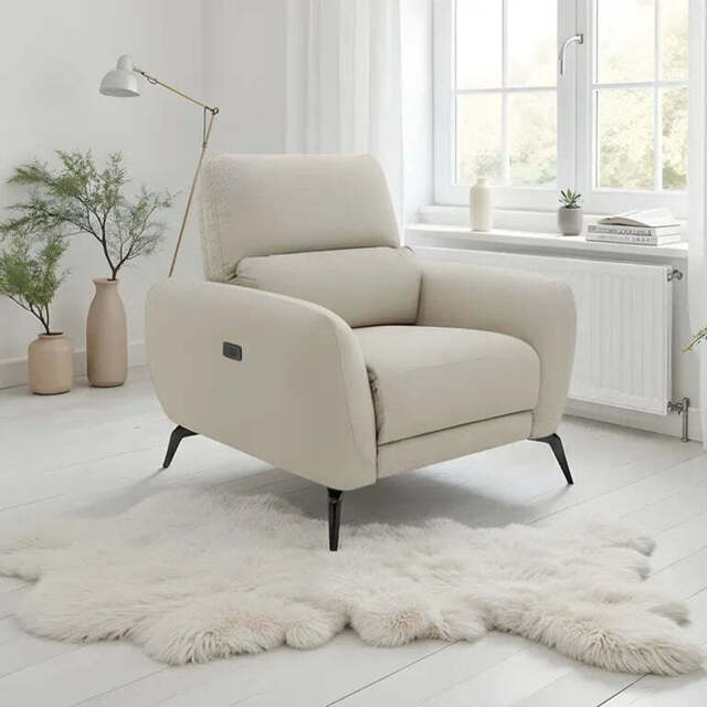 Sorrento Luxurious Electric Recliner Armchair - Modern Comfort - Beige