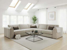 Naples Large Corner Sofa - Beige
