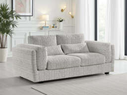 Bari 3 Seater Sofa: Spacious, Plush Fabric Couch for Relaxed Living - Grey