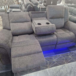 Berlin Fabric Electric Recliner Sofa 3+2 Seater With USB Ports, Led Lights & Cup Holders - thumbnail 5