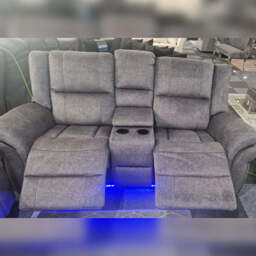 Berlin Fabric Electric Recliner Sofa 3+2 Seater With USB Ports, Led Lights & Cup Holders - thumbnail 6