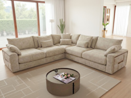 Jupiter Large Corner Sofa: Luxurious Fabric, Deep Seating, Plush Scatter Cushions - thumbnail 1