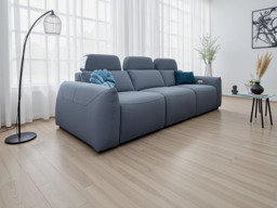 Primrose Grey Electric Recliner Sofa: Plush 3-Seater Fabric Power Recliner - thumbnail 1