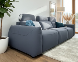 Primrose Grey Electric Recliner Sofa: Plush 3-Seater Fabric Power Recliner - thumbnail 4