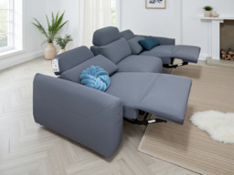 Primrose Grey Electric Recliner Sofa: Plush 3-Seater Fabric Power Recliner - thumbnail 2