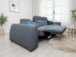 Primrose Grey Electric Recliner Sofa: Plush 3-Seater Fabric Power Recliner - thumbnail 3
