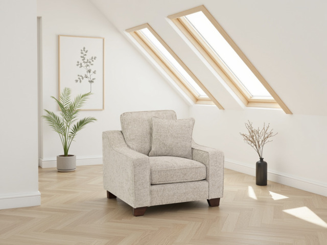 Nebraska Armchair: Plush Fabric, Removable Cushions, Sturdy Wooden Feet - image 1