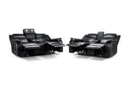 Galaxy Tech Smart Electric Recliner Sofa:  Leatheraire 3+2 Set - thumbnail 3