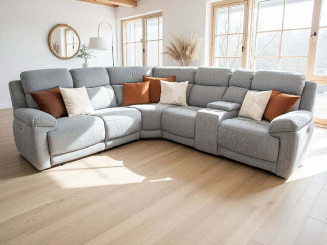 Owen Luxurious Electric Recliner Corner Sofa - Grey