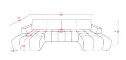 Shanghai Luxury U Shape Corner Sofa bed - thumbnail 6