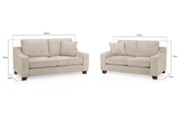 Nebraska Fabric 3+2 Sofa Set: Plush, Removable Cushions, Wooden Feet - thumbnail 2
