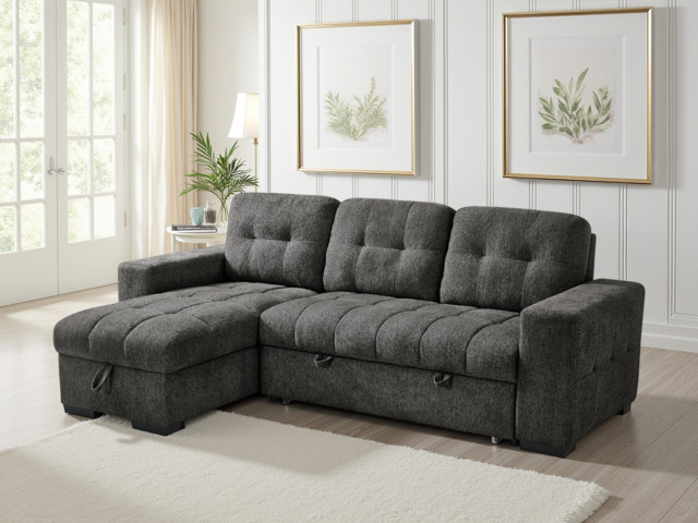 Palermo Universal Corner Sofabed: Stylish, Versatile, Comfortable, Space-Saving Guest Bed - Grey
