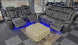 Michigan  3 & 2 Seater Electric Recliner Sofa Set with LED Lighting, Cupholders, USB & Type-C Ports, Wireless Charging & Woofer Speakers - thumbnail 2