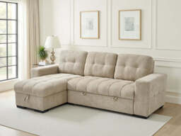 Palermo Universal Corner Sofabed: Stylish, Versatile, Comfortable, Space-Saving Guest Bed - Beige