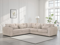 Mirabel Large Corner Velvet Sofa - Spacious, Comfortable, Removable Cushions