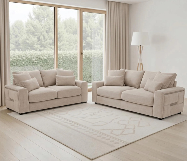 Jupiter 3 & 2-Seater Sofa Set - Beige