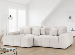 Jacob Ribbed Corner Sofa (Left or Right-Hand) - Left-Hand / Beige