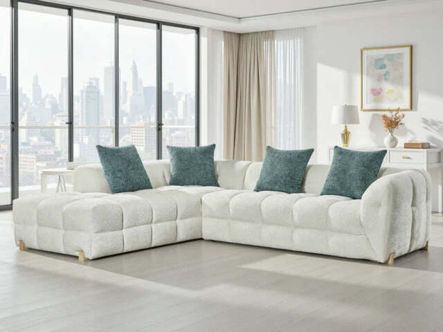 Genoa L-Shape Left Hand Corner Sofa with Deep Plush Cushioning