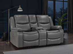 Harald Electric Recliner Sofa: Plush 2-Seater, High-Back Comfort - Grey