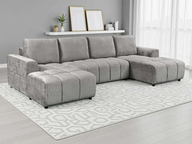 Shanghai Luxury U Shape Corner Sofa bed - Grey